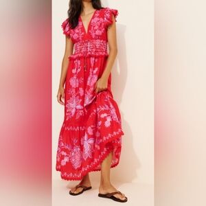 Farm Rio Fire Red Maxi Dress